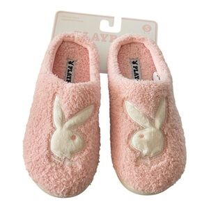 PLAYBOY Slip On Playboy Bunny Head Slippers Pink Size S NEW
